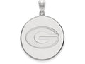 LogoArt Sterling Silver University Of Georgia XL Disc Pendant Necklace