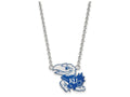 LogoArt Sterling Silver University Of Kansas Large Enamel Pendant Necklace