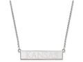 Logoart 925 Sterling Silver The University Of Kansas Small Bar Necklace