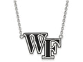 LogoArt Sterling Silver Wake Forest University Large Enamel Pendant Necklace
