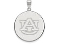 LogoArt Sterling Silver Auburn University XL Disc Pendant Necklace