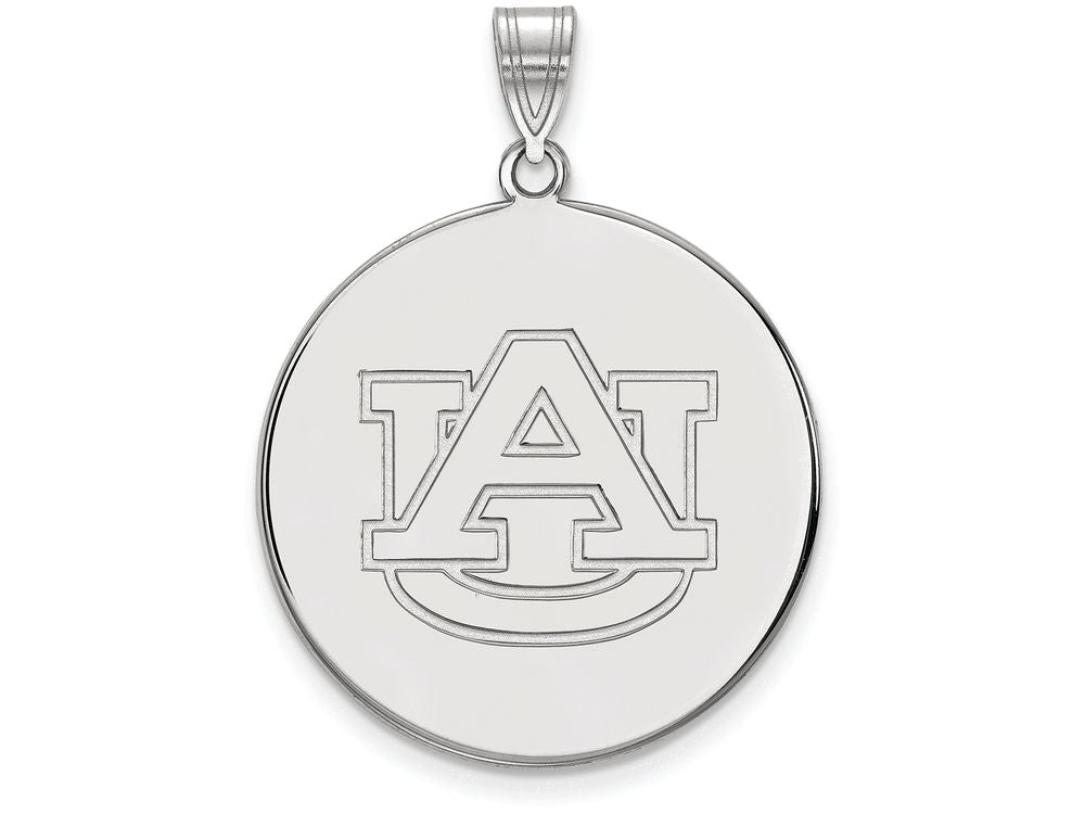 LogoArt Sterling Silver Auburn University XL Disc Pendant Necklace
