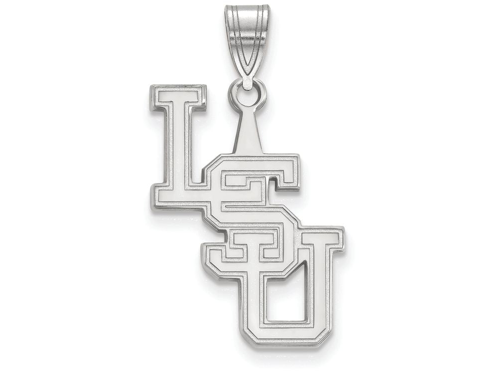 LogoArt Sterling Silver Louisiana State University Large Pendant Necklace