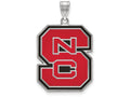 LogoArt Sterling Silver North Carolina State University XL Enamel Pendant Necklace