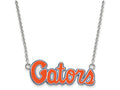 LogoArt Sterling Silver University Of Florida Small Enamel Pendant Necklace