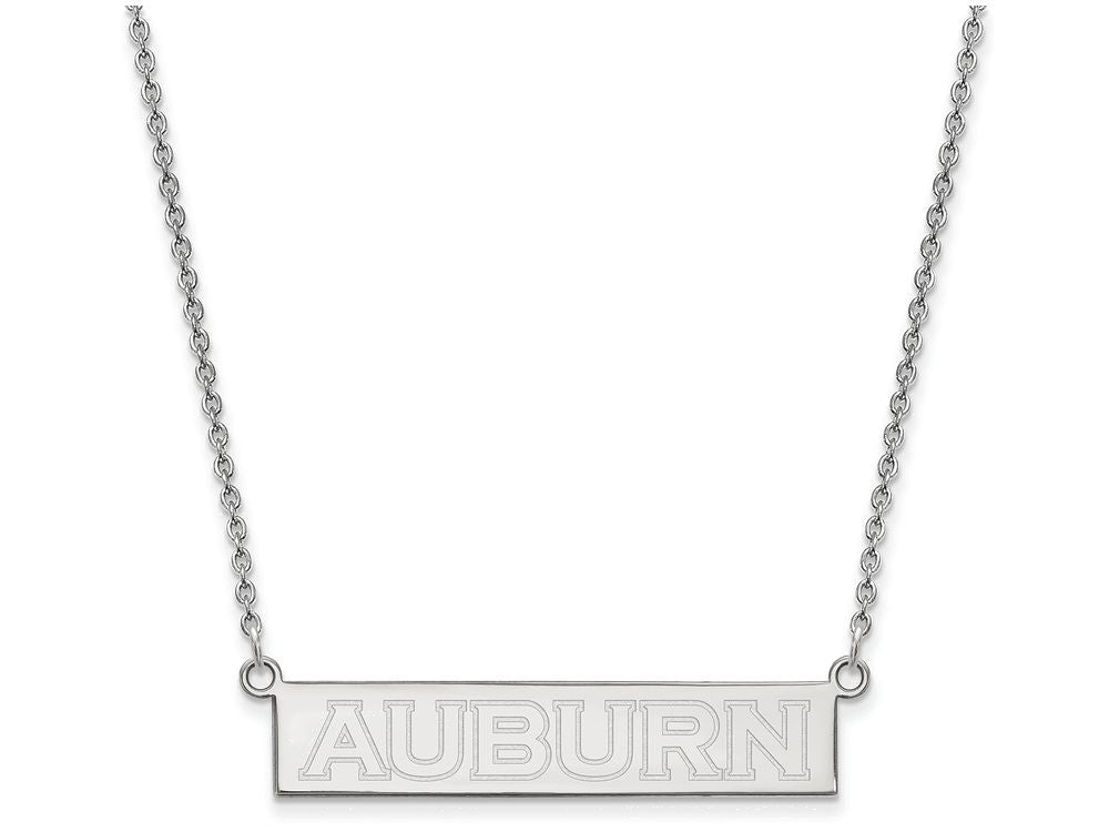 Logoart 925 Sterling Silver Auburn University Small Bar Necklace