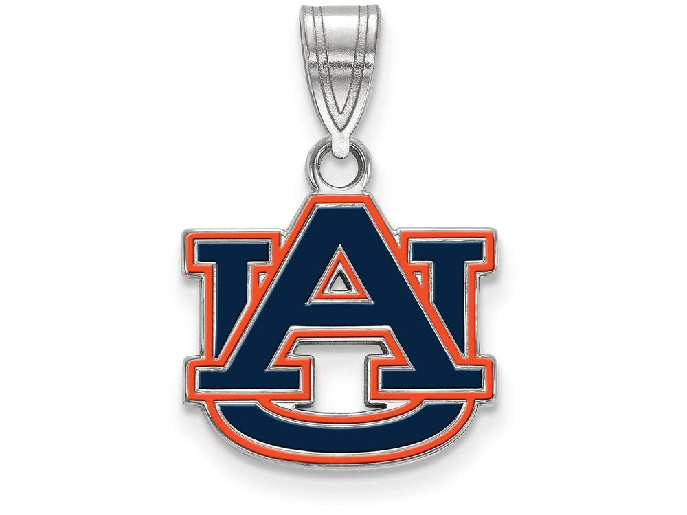 Logoart 925 Sterling Silver Auburn University Medium Enamel Pendant