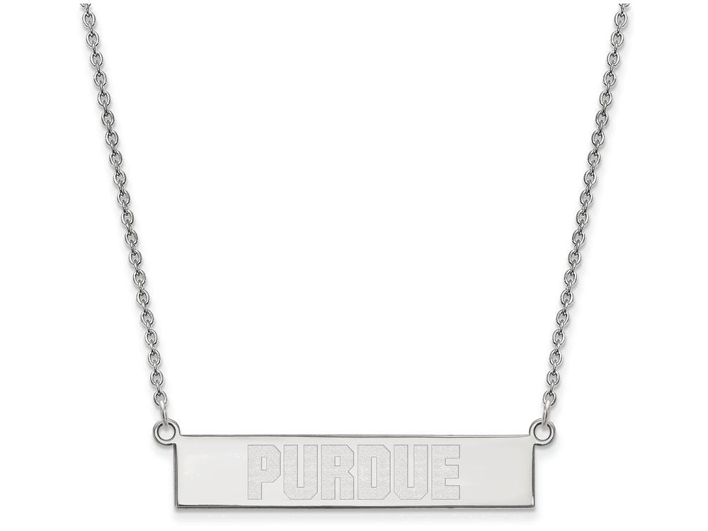 Logoart 925 Sterling Silver Purdue University Small Bar Necklace