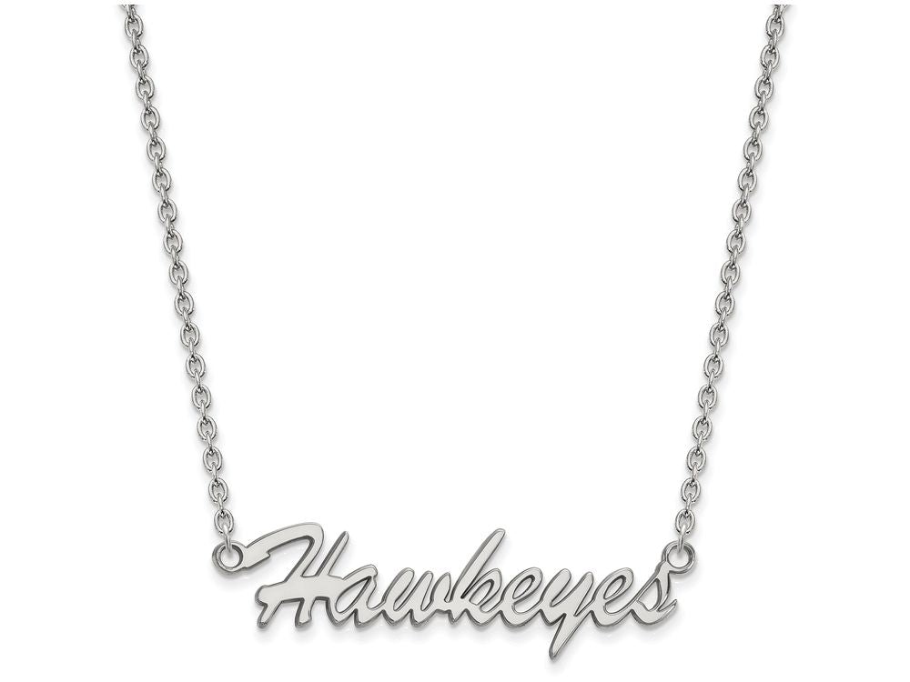 LogoArt Sterling Silver University Of Iowa Medium Pendant Necklace