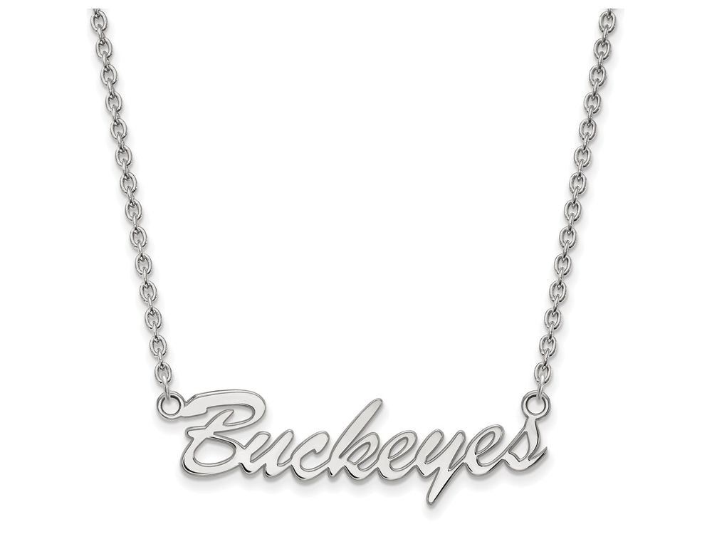 LogoArt Sterling Silver Ohio State University Medium Pendant Necklace