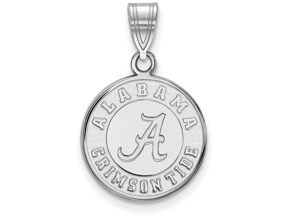 LogoArt Sterling Silver University Of Alabama Medium Disc Pendant Necklace