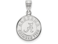 LogoArt Sterling Silver University Of Alabama Medium Disc Pendant Necklace