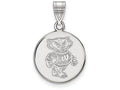 LogoArt Sterling Silver University Of Wisconsin Medium Disc Pendant Necklace