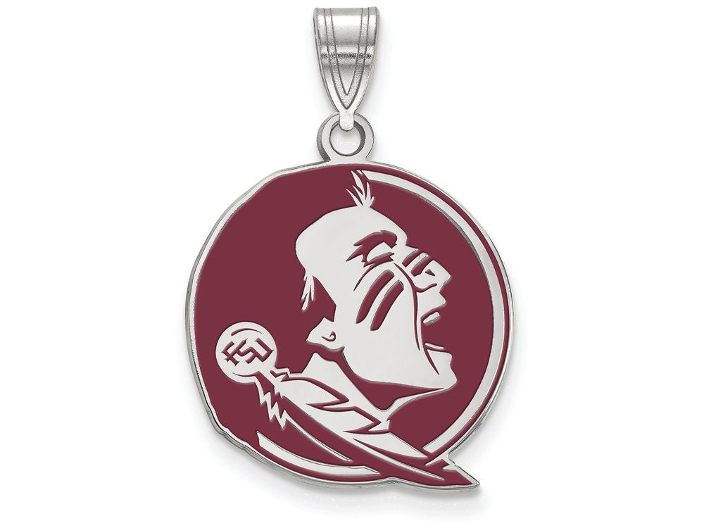 Logoart 925 Sterling Silver Florida State University Large Enamel Pendant