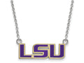 LogoArt Sterling Silver Louisiana State University Small Enamel Pendant Necklace