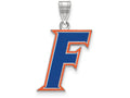 LogoArt Sterling Silver University Of Florida Large Enamel Pendant Necklace