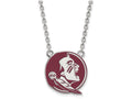 LogoArt Sterling Silver Florida State University Large Enamel Pendant Necklace