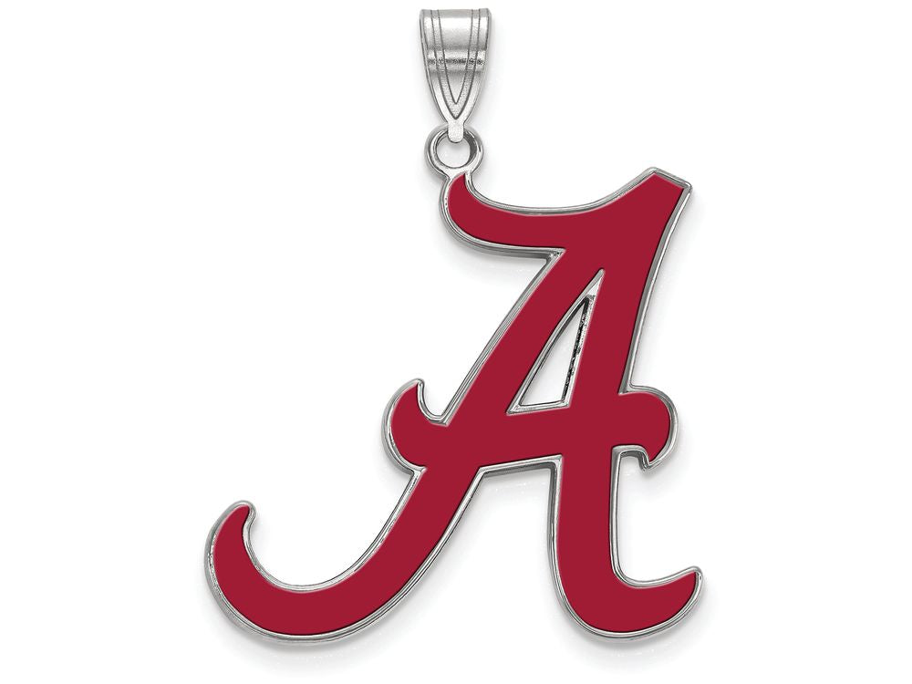 LogoArt Sterling Silver University Of Alabama XL Enamel Pendant Necklace
