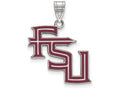 LogoArt Sterling Silver Florida State University Large Enamel Pendant Necklace