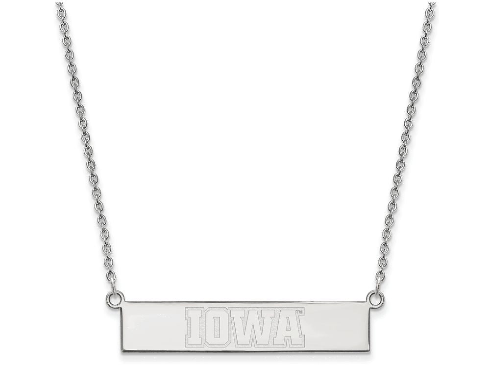 Logoart 925 Sterling Silver University Of Iowa Small Bar Necklace