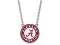 LogoArt Sterling Silver University Of Alabama Large Enamel Pendant Necklace