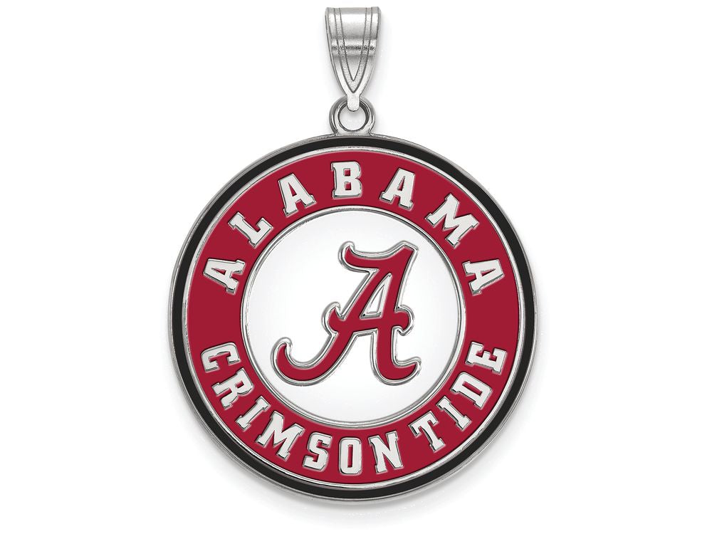LogoArt Sterling Silver University Of Alabama XL Enamel Pendant Necklace