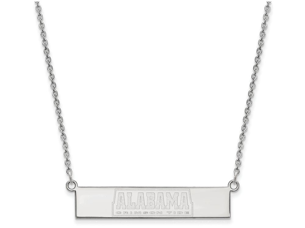 Logoart 925 Sterling Silver The University Of Alabama Small Bar Necklace