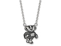 LogoArt Sterling Silver University Of Wisconsin Large Enamel Pendant Necklace