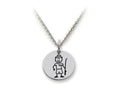 Family Values 925 Sterling Silver Fisherman Dad Disc Pendant Necklace - Chain Included