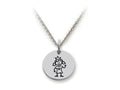 Family Values 925 Sterling Silver Princess Disc Pendant Necklace - Chain Included