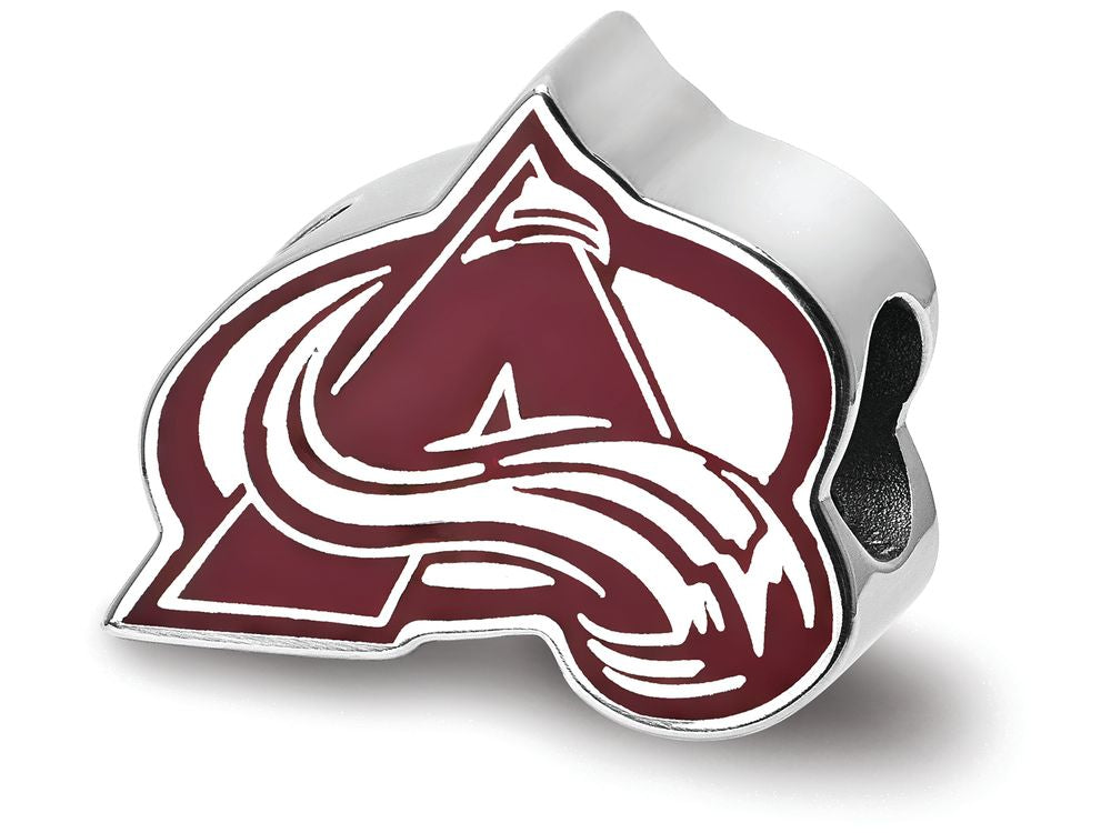 Logoart 925 Sterling Silver Colorado Avalanche a With Avalanche Enameled Extruded Logo Bead