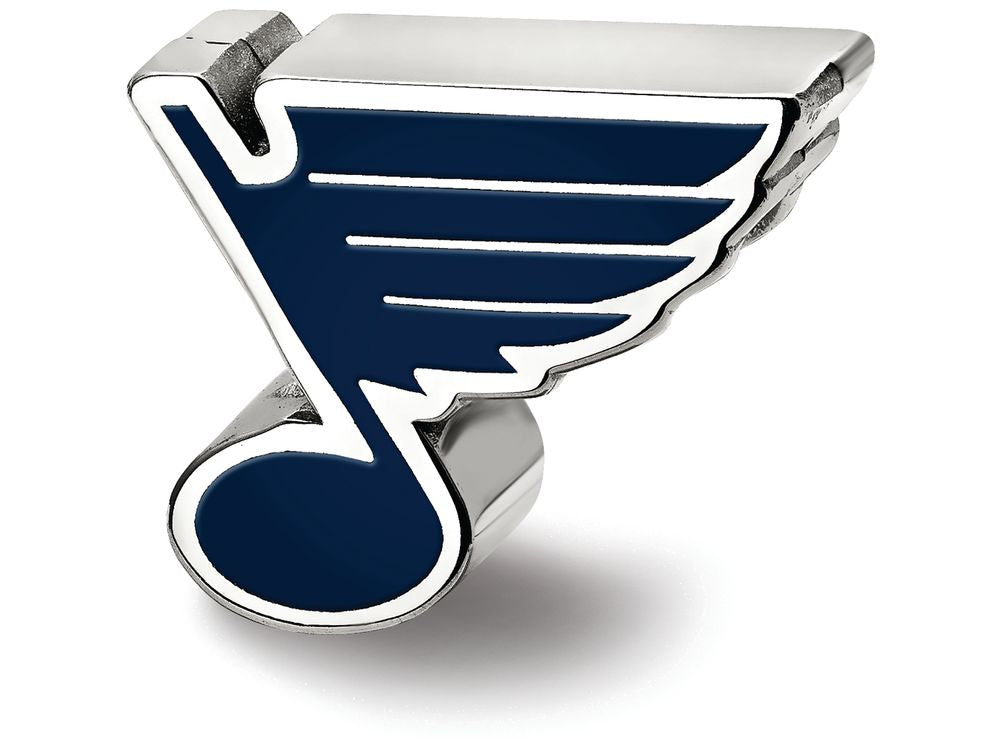 LogoArt Sterling Silver St. Louis Blues Winged Music Note Enameled Logo Bead Charm