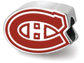 Logoart 925 Sterling Silver Montreal Canadiens c With H In The Center Enameled Extruded Logo Bead