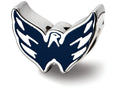 LogoArt Sterling Silver Washington Capitals Bald Eagle with Enameled Logo Bead Charm