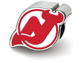 LogoArt Sterling Silver New Jersey Devils Nj Monogram With Devil Horns Enameled Logo Bead Charm