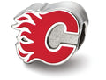 LogoArt Sterling Silver Calgary Flames Flaming C Enameled Logo Bead Charm