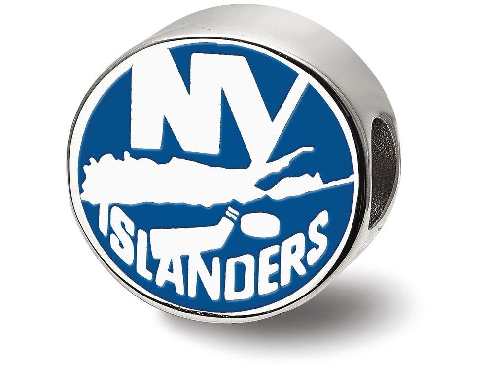 LogoArt Sterling Silver New York Islanders Ny Islanders On Puck Enameled Logo Bead Charm