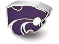 LogoArt Sterling Silver Kansas State University Wildcat Head Enameled Logo Bead Charm
