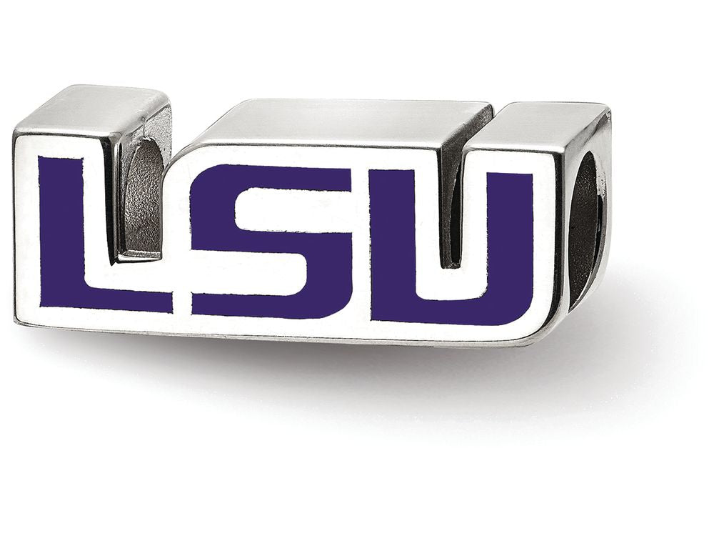 LogoArt Sterling Silver Louisiana State University Lsu Primary Enameled Logo Bead Charm