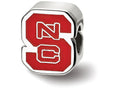 LogoArt Sterling Silver North Carolina State University ncs Block Enameled Extruded Logo Bead Charm