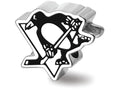 Logoart 925 Sterling Silver Pittsburh Penguins Skating Penguin Enameled Extruded Logo Bead