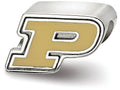 LogoArt Sterling Silver Purdue University P Athletic Mark Enameled Logo Bead Charm