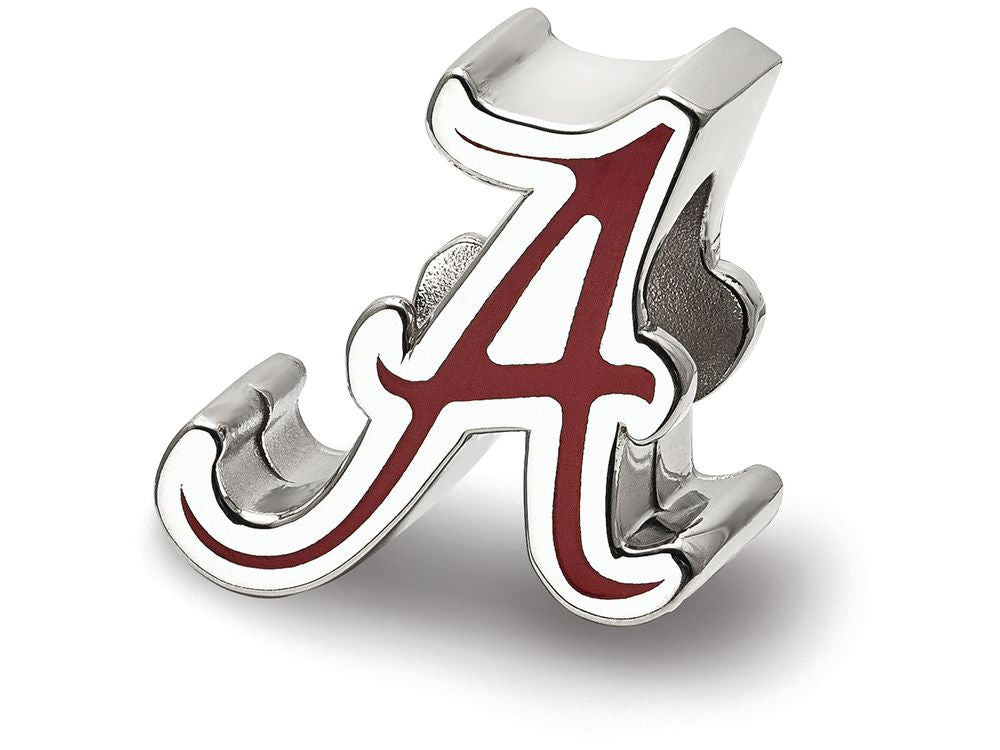 LogoArt Sterling Silver The University Of Alabama Script Alabama A Enameled Logo Bead Charm
