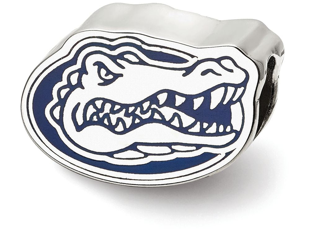 LogoArt Sterling Silver University Of Florida Gator Head Enameled Logo Bead Charm