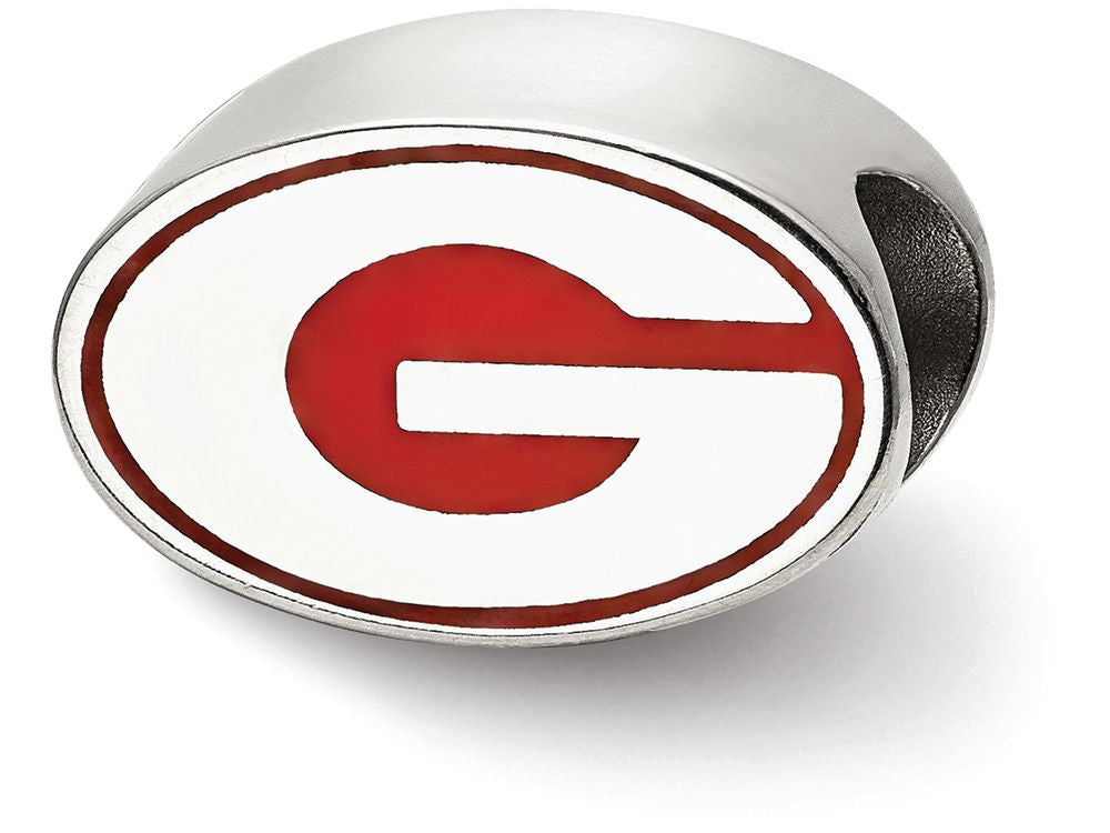 LogoArt Sterling Silver University Of Georgia G Enameled Logo Bead Charm