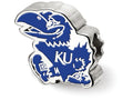 LogoArt Sterling Silver The University Of Kansas Jayhawk Enameled Logo Bead Charm