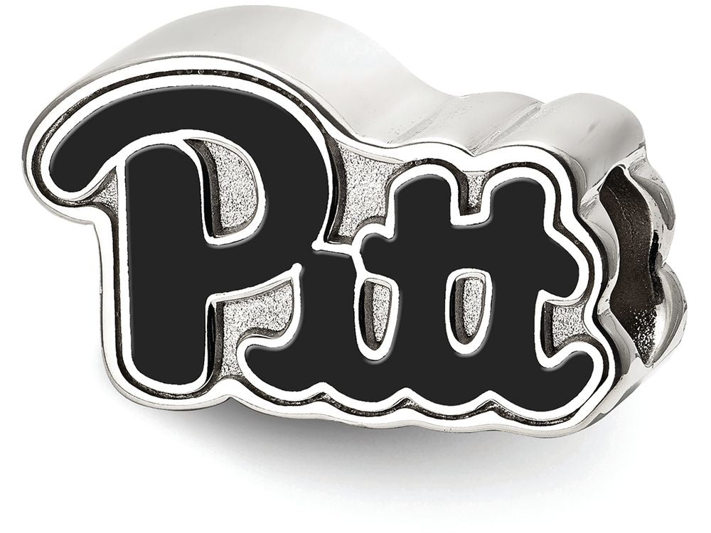 LogoArt Sterling Silver University Of Pittsburgh Pitt Script Enameled Logo Bead Charm