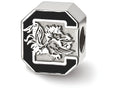 LogoArt Sterling Silver University Of South Carolina C With Gamecock Centered Enameled Logo Bead Charm