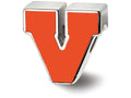 LogoArt Sterling Silver University Of Virginia Block V Enameled Logo Bead Charm