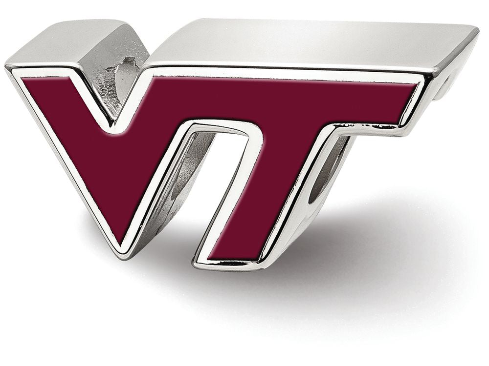 LogoArt Sterling Silver Virginia Tech VT Enameled Logo Bead Charm